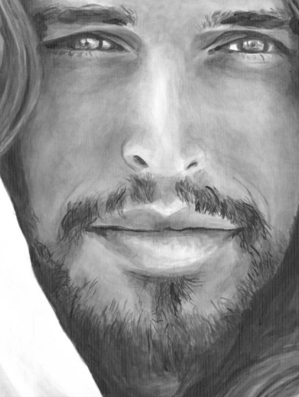 Monochrome Male Portrait Art Print - Gray Toned Wall Art